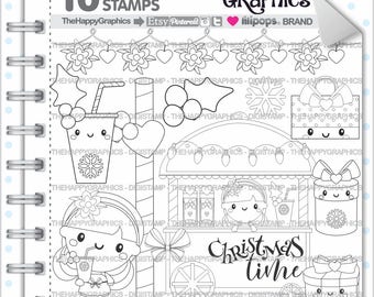 Christmas Stamp, COMMERCIAL USE, Digi Stamp, Digital Image, Christmas Digistamp, Coloring Page, Christmas Graphic, Shopping Stamp, Art Line