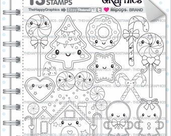 Gingerbread Stamp, COMMERCIAL USE, Digi Stamp, Digital Image, Gingerbread Digistamp, Christmas Coloring Page, Christmas Graphic, Winter