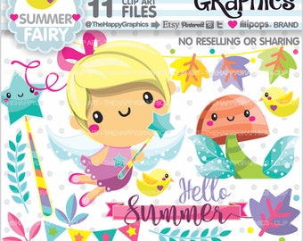 Summer Clipart, 80%OFF, Summer Graphic, COMMERCIAL USE, Summer Party, Summer Season, Fairy Clipart, Fairy Clip Art, Magical, Summer Time