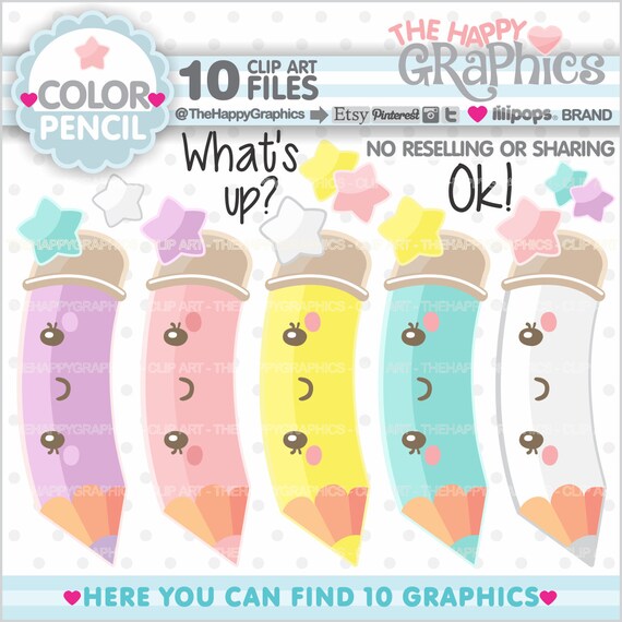 School Clipart, School Graphics, COMMERCIAL USE, Back to School Clipart, Teacher Resources, Color Pencil, School Resources, Digital Images Il_570xn