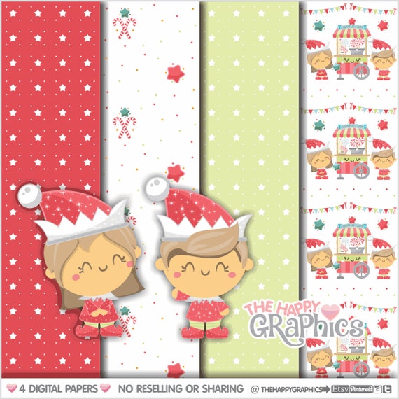 Christmas Digital Paper, COMMERCIAL USE, Christmas Pattern, Printable Paper, Winter Pattern, Winter Digital Paper, Christmas Candy, Sweet Il_570xn