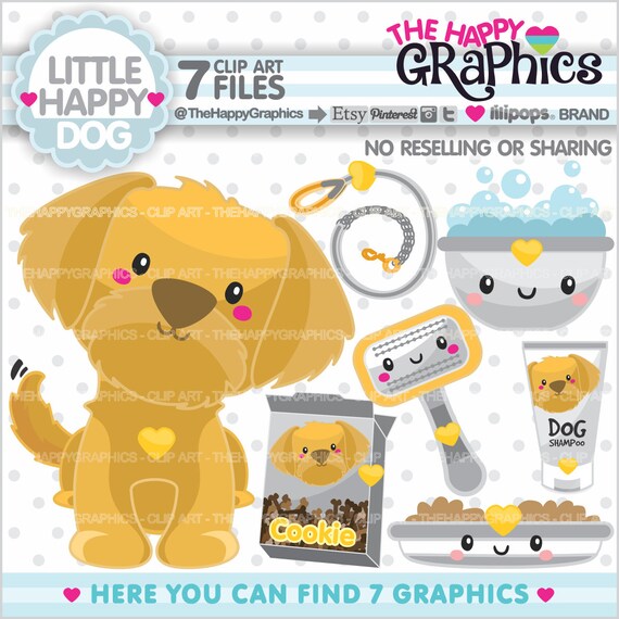 Dog Clipart, Dog Graphic, COMMERCIAL USE, Dog Party, Planner Accessories, Golden Retriever, Golden Dog, Puppy Clip Art Il_570xn