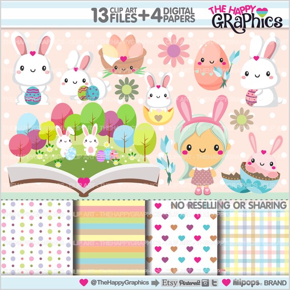 Easter Clipart, Easter Graphics, COMMERCIAL USE, Spring Clipart, Planner Accessories, Spring Party, Easter Party, Eggs Il_570xn