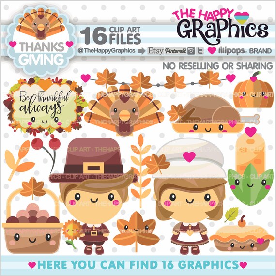 Thanksgiving Clipart, Thanksgiving Graphic, COMMERCIAL USE, Thanksgiving Party, Thanksgiving Celebration, Thanksgiving Il_570xn