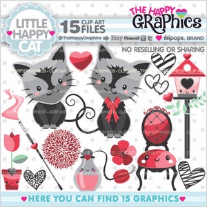 Cat Clipart, Cat Graphic, COMMERCIAL USE, Cat Party, Black Cat Clipart, Cute Cat, Fancy Cat, Animal Clipart, Pet Digital, Digital Graphics image 1