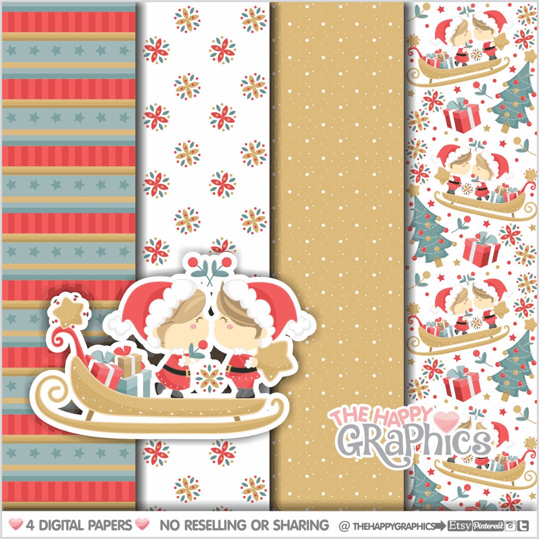 Christmas Digital Paper, Noel Pattern, COMMERCIAL USE, Christmas ...