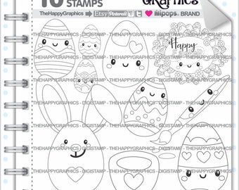 Rabbit Stamp, Commercial Use, Digi Stamp, Digital Image, Rabbit Digistamp, Coloring Page, Easter Stamps, Easter Digital Stamp, Egg, Art Line