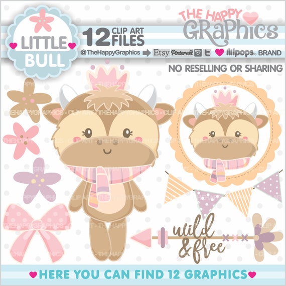 Bull Clipart, Bull Graphics, COMMERCIAL USE, Animal Clipart, Animal Graphics, Little Bull Clipart, Bull Clip Art, Baby Shower Clipart, Baby Il_570xn