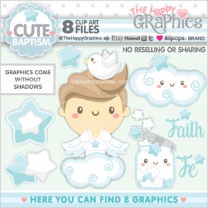 Baptism Clipart, Baptism Graphics, COMMERCIAL USE, Baptism Boy Clipart, Angel Clipart, Angel Graphic, Religious Clipart, Boy Clipart image 1