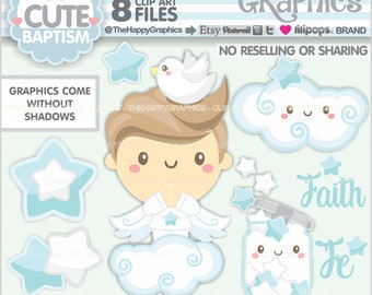 Baptism Clipart, Baptism Graphics, COMMERCIAL USE, Baptism Boy Clipart, Angel Clipart, Angel Graphic, Religious Clipart, Boy Clipart