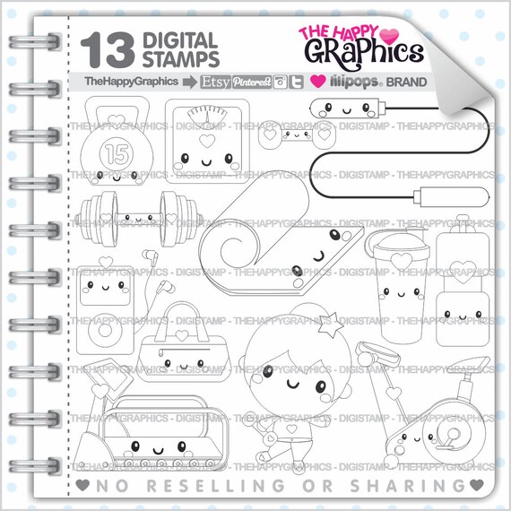 Fitness Stamp, COMMERCIAL USE, Digi Stamp, Gym Stamp, Fitness Digistamp