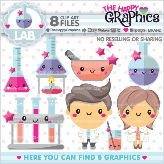 Lab Clipart, Lab Graphic, COMMERCIAL USE, Planner Accessories, Science Lab, Biology Clipart, College Clipart, School Clipart Il_570xn