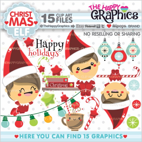 Christmas Clipart, Christmas Graphics, COMMERCIAL USE, Christmas Party, Winter Clipart, Elf Christmas, Elf Clipart, Elf Clip Art Il_570xn