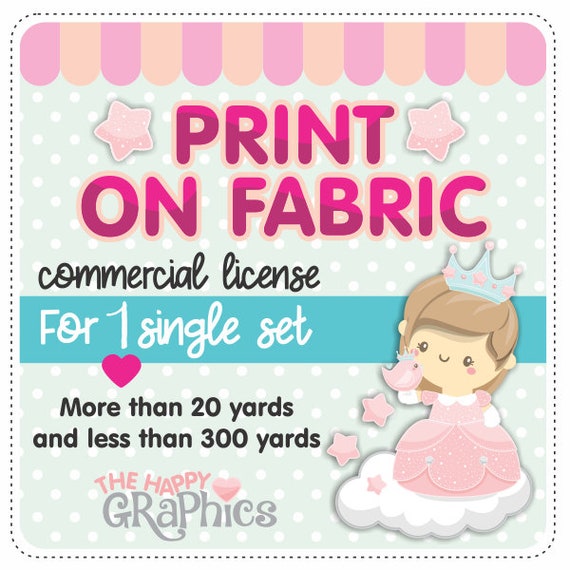 Commercial License for Use on Fabric, Commercial License for One Single Set, Mass Production, Commercial License, One Single Set, Fabric Il_570xn