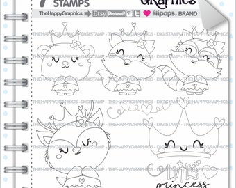 Princess Stamps, Commercial Use, Digi Stamp, Digital Image, Princess Digistamp, Princesses, Animal Digital Stamp, Animal Digistamp