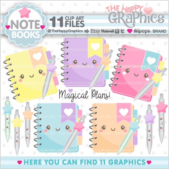 Planner Clipart, Planner Graphics, COMMERCIAL USE, Planning Clipart, School Clipart, Notebook Clipart, Back to School, Teacher Resources Il_570xn