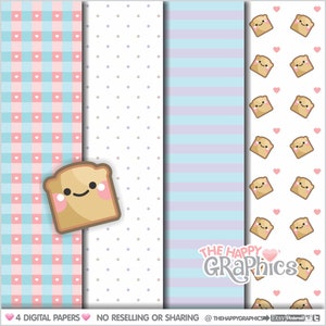 Breakfast Digital Paper, Breakfast Pattern, Daily Routines, Pastel Pattern, Pastel Digital Paper, Food Paper, Digital Paper, Food Pattern image 1