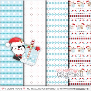 Christmas Pattern, Christmas Paper, COMMERCIAL USE, Winter Paper Pattern, Celebration Paper, Scrapbook Digital Paper, Bubble Tea Paper, Cute image 1