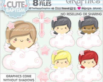 Baptism Clipart, Baptism Graphics, COMMERCIAL USE, Angel Clipart, Angel Graphic, Cross Clipart, Cross Graphics, Religious Clipart, Clipart