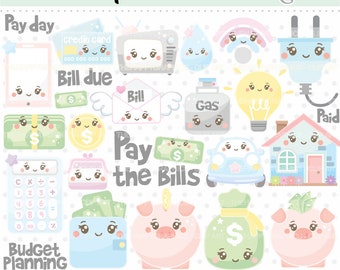 Bill Due Clipart, Bill Due Graphics, Images, Planner Accessories, Bill Clipart, Bill Graphics, Utility Graphics, Utility Clipart, Png, Cute