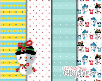 Christmas, Digital Paper, Digital, Christmas Pattern, Printable Paper, Winter Pattern, Winter Digital Paper, Christmas Snowman, Snow Pattern