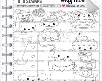 Cat Stamps, Commercial Use, Digi Stamp, Digital Image, Cat Digistamp, Coloring Page, Animal Stamps, Cute Digistamp, Animal Stamp