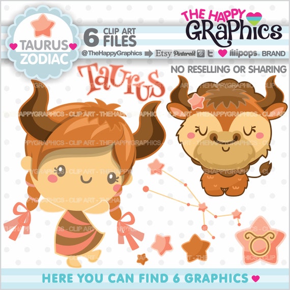 Taurus Clipart, Taurus Graphics, COMMERCIAL USE, Zodiac Clipart, Zodiac Graphics, Constellation Clipart, Bull Clipart, Zodiac Clip Art, Girl Il_570xn
