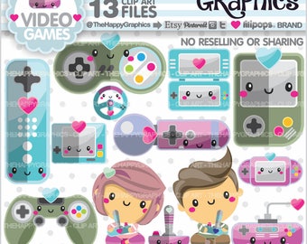 Video Game Clipart, Video Game Graphics, COMMERCIAL USE, Video Game Stuff, Planner Accessories, Technology Clipart, Gaming