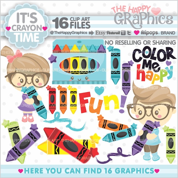 Crayon Clipart, Crayon Graphics, COMMERCIAL USE, Back to School Clipart, Back to School Graphics, Student Clipart, School Supplies, School Il_570xn
