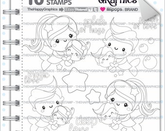 Baby Stamps, Commercial Use, Digi Stamp, Dad Stamp, Family Stamp, Mom Digistamp, Mother Stamp, Mother Digistamp, Mermaid Stamp, Baby