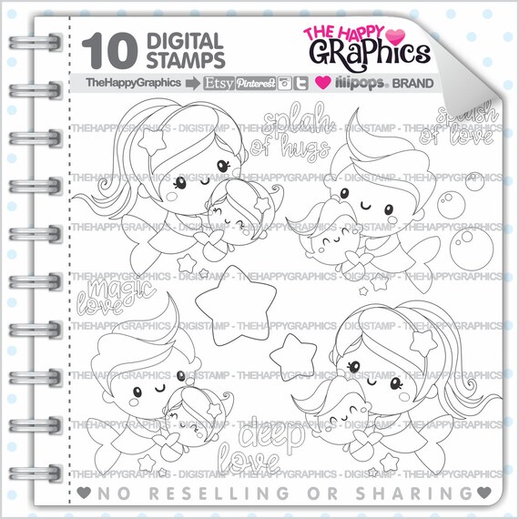 Baby Stamps, Commercial Use, Digi Stamp, Dad Stamp, Family Stamp, Mom Digistamp, Mother Stamp, Mother Digistamp, Mermaid Stamp, Baby Il_570xn