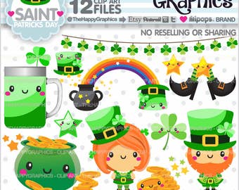 St. Patricks Day Clipart, Saint Patricks Day Clipart, COMMERCIAL USE, St. Patricks Day Graphics, Planner Accessories, Party