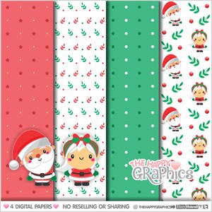 Christmas Digital Paper, Christmas Printable Paper, Christmas Decorative Paper, COMMERCIAL USE, Christmas Pattern, Summer Digital Paper image 1