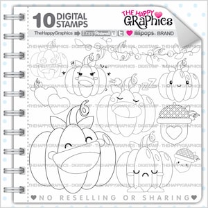 Pumpkin Stamp, Commercial Use, Digi Stamp, Digital Image, Halloween ...