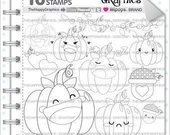 Pumpkin Stamp, Commercial Use, Digi Stamp, Digital Image, Halloween Digistamp, Pumpkin  Party, Pumpkin Clipart, Nut Stamp, Images, Art Line