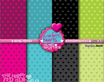 Heart Digital Paper, COMMERCIAL USE, Heart Pattern, Printable Paper, Valentine's Day Paper, Heart Party, Heart Celebration