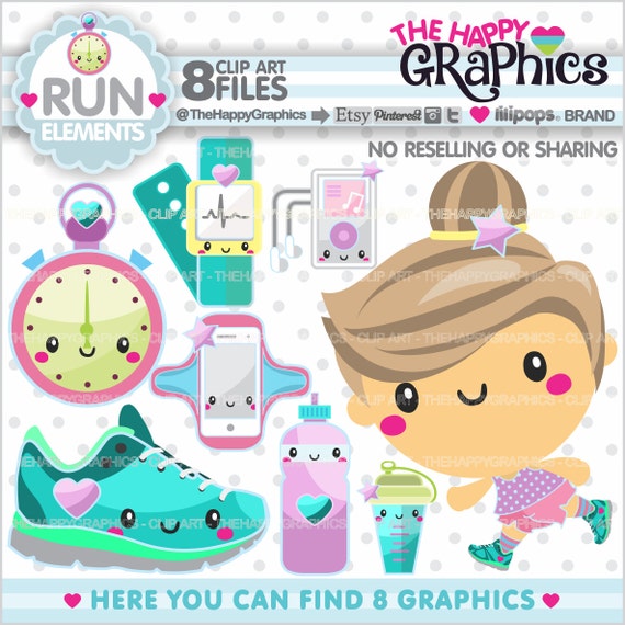 Run Clipart, Run Graphic, COMMERCIAL USE, Runner Party, Planner Accessories, Runner Clip Art, Sport Clipart, Fitness Clipart Il_570xn