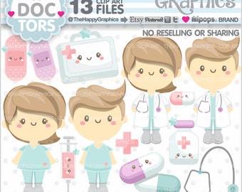 Kawaii Hospital Clipart Kawaii Doctor Clipart Medical - Etsy