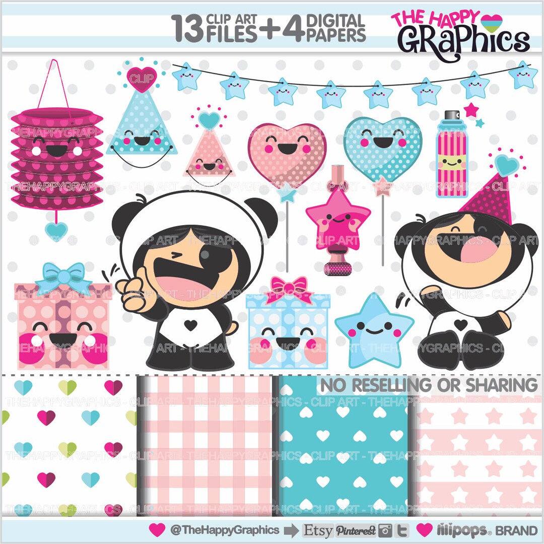 Party Clipart, Party Graphics, COMMERCIAL USE, Planner Accessories ...