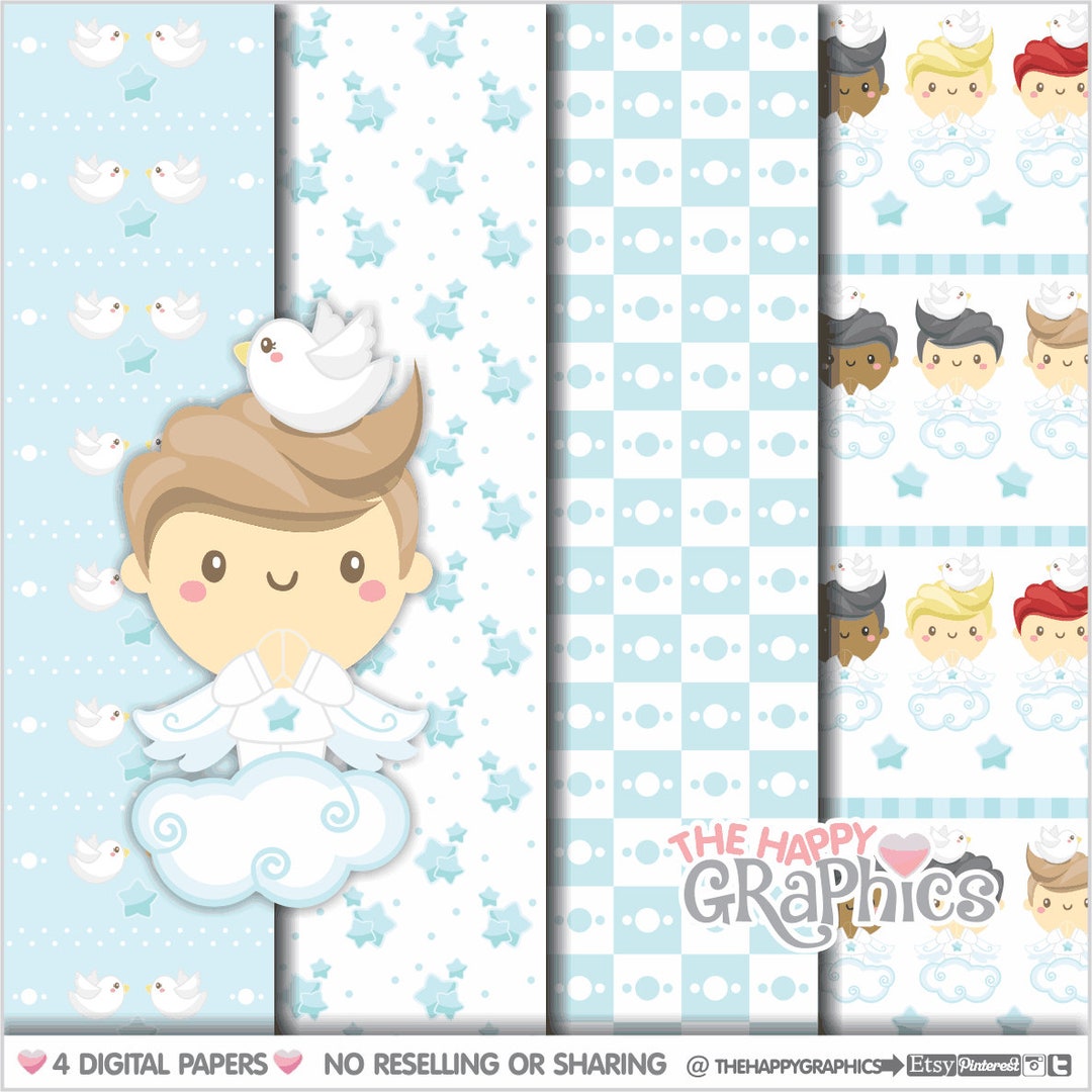 Baptism Digital Paper, Baptism Pattern, COMMERCIAL USE, Religious ...