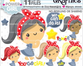 Girl Clipart, Girl Graphics, COMMERCIAL USE, Woman Clipart, Strong Woman Clipart, Power Girl Clipart, Girl Boss Clipart, Human Right Clipart