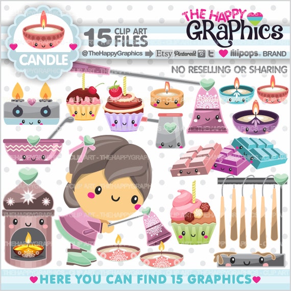 Candle Clipart, Candle Graphics, COMMERCIAL USE, Candle Party, Planner Accessories, Wellness Clipart, Lantern Clipart, Spa Clipart, Graphic Il_570xn