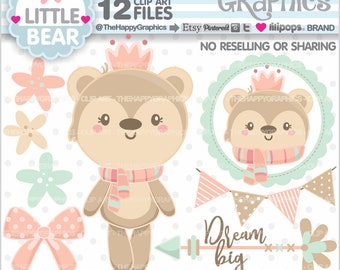 Bear Clipart, Bear Graphics, COMMERCIAL USE, Animal Clipart, Animal Graphics, Nursery Art, Baby Clipart, Baby Shower Clipart, Baby Born