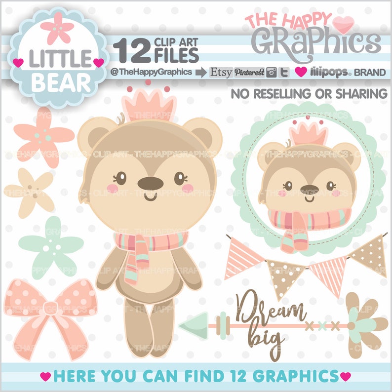 Bear Clipart, Bear Graphics, COMMERCIAL USE, Animal Clipart, Animal Graphics, Nursery Art, Baby Clipart, Baby Shower Clipart, Baby Born imagem 1