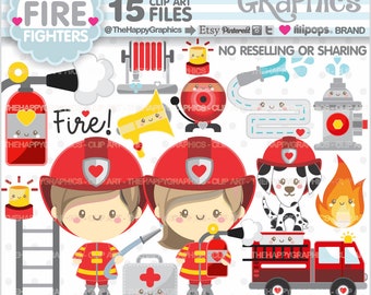 Firefighter Clipart, Firefighter Graphics, COMMERCIAL USE, Printable, Firefighter Party, Fire Clipart, Proffesion Clipart, Team Clipart