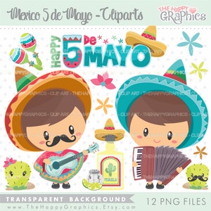 Mexican Clipart, Mexican Graphic, COMMERCIAL USE, Mexican Party, Planner Accessories, Celebration Clipart, Cinco de Mayo, Mexico Clipart