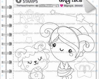 Aries Digistamp, Aries Digital Stamp, COMMERCIAL USE, Digital Stamp, Zodiac Digistamp, Zodiac Stamp, Constellation Stamp, Constellation