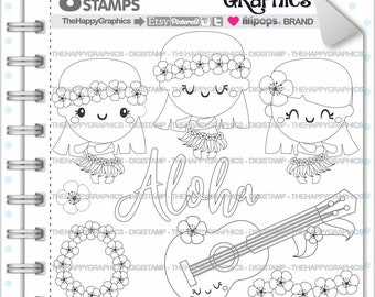 Timbres d'été, Utilisation commerciale, Timbre Digi, Image numérique, Hawaii Digistamp, Timbre numérique Aloha, Nouveau bébé Digistamp, Timbre de plage