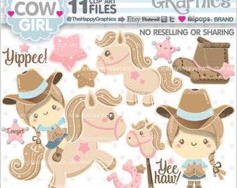 Cowgirl Clipart, Cowgirl Graphics, COMMERCIAL USE, Horse Clipart, Horse Graphics, Animal Clipart, Cowboy Boots,  Sheriff Clipart