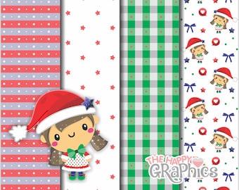 Christmas Pattern, Christmas, Digital Papers, COMMERCIAL USE, Christmas Papers, Cute Digital Papers, Winter Pattern, Winter Paper, Stars